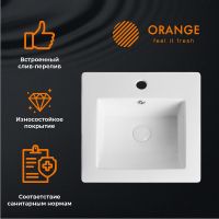 Раковина Orange 41 B03-410W Белая — фото 9, Раковины встраиваемые сверху
