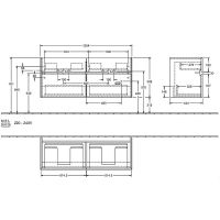 Тумба под раковину Villeroy&Boch Collaro 125 C013L0PD подвесная Black Matt Lacquer — фото 4, Тумбы под раковину