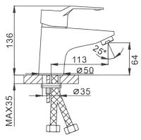 Смеситель для раковины Frap H63 Хром арт-F1063 — фото 4, Смесители для раковины
