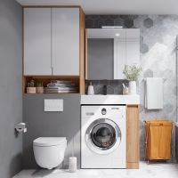 Тумба под раковину Aquaton Лондри 80 1A267101LH0C0 Дуб Сантана без фасада — фото 13, Тумбы под раковину