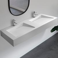 Раковина Abber Stein 152 AS2643-1.5 двойная Белая матовая — фото 1, Раковины