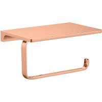 Держатель туалетной бумаги Rav Slezak Nil NLA0403ZRL с полкой Розовый золотистый глянцевый — фото 1, Держатели туалетной бумаги