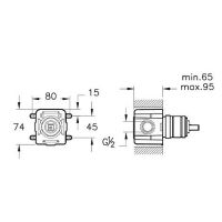 Скрытая часть для смесителя Vitra Minibox A42213 G 1/2 — фото 2, Комплектующие для душевого оборудования