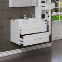 Тумба под раковину СанТа Омега 70 207038 подвесная Белая — фото 2, Тумбы под раковину