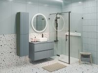 Тумба под раковину Aquanet Джейн 100 313320 подвесная Мисти грин — фото 12, Тумбы под раковину