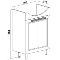 Тумба под раковину Runo Монро 55 00-00000457 Белая — фото 6, Тумбы под раковину