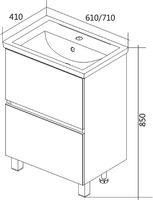 Тумба под раковину 1MarKa Aris 60 У76053 Белая глянцевая — фото 6, Тумбы под раковину