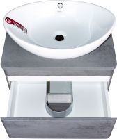 Тумба под раковину Style Line Атлантика Люкс Plus 80 подвесная Темный бетон арт-СС-00002283 — фото 6, Тумбы под раковину