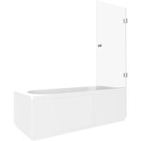 Шторка на ванну STWORKI Ольборг 70 профиль Хром глянцевый стекло прозрачное — фото 8, Шторки для ванной распашные