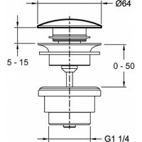Донный клапан Jacob Delafon E30536-BGG click-clack Золото — фото 2, Донные клапаны