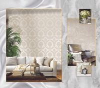 Обои Solo Le Sete SG100 Винил на флизелине (1,06*10,05) Бежевый, Дамаск — фото 3, Обои для стен