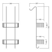 Полка корзина Schein 9324CH Хром — фото 2, Полки для ванной и душа