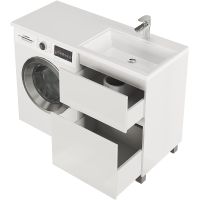 Тумба с раковиной Creto Cafor 110 R 19-W110R Белый глянец — фото 14, Тумбы с раковиной