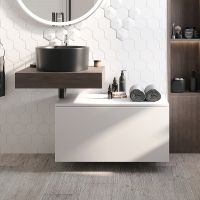 Товар: Тумба с раковиной STWORKI Ольборг 80 482608 подвесная Белая матовая Дуб карпентер - фото 9 Тумба с раковиной STWORKI Ольборг 80 482608 подвесная Белая матовая Дуб карпентер — фото 9, Мебель для ванной