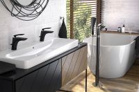 Товар: Смеситель для ванны Kludi Balance 525908775 Черный Хром - фото 2 Смеситель для ванны Kludi Balance 525908775 Черный Хром — фото 2, Смесители напольные