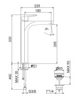 Смеситель для раковины Webert Sax Evolution SE830402560 Черный матовый — фото 2, Смесители