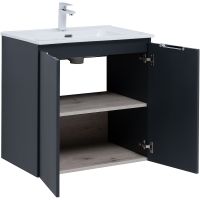 Тумба под раковину Aquanet Алвита New 70 303904 подвесная Антрацит — фото 4, Тумбы под раковину