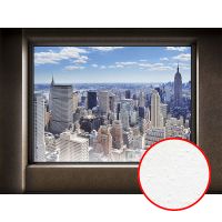 Фреска Ortograf Небоскребы 4195 Фактура бархат FX Флизелин (3,6*2,7) Голубой/Серый, Город — фото 1, Фрески