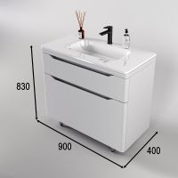 Тумба под раковину Style Line Марелла 90 Люкс Plus Белый матовый антискрейтч арт-СС-00002416 — фото 7, Тумбы под раковину