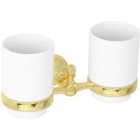 Стакан для зубных щеток Veragio Gialetta VR.GIL-6442.DO двойной Золото — фото 1, Стаканы для зубных щеток