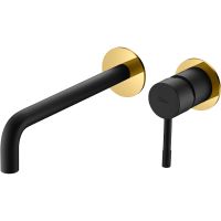 Смеситель для раковины Boheme Uno 465-BG Черный матовый Золото — фото 1, Смесители