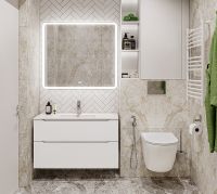 Тумба под раковину BelBagno Etna-H60 100 ETNA-H60-1000-2C-SO-BL-P подвесная Bianco Lucido — фото 17, Тумбы под раковину