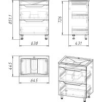 Товар: Тумба под раковину Stella Polar Абигель 65 SP-00001131 Серая Цемент - фото 3 Тумба под раковину Stella Polar Абигель 65 SP-00001131 Серая Цемент — фото 3, Мебель для ванной