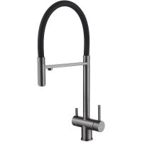 Смеситель для кухни Abber Wasser Kreis AF81141NG Никель Черный матовый — фото 1, Смесители для кухни