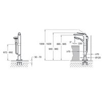 Смеситель для ванны Jacob Delafon Avid Хром арт-E97367-CP — фото 3, Смесители напольные