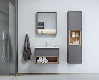 Товар: Тумба под раковину Excellent Tuto 60 MLEX.0101.600.GRBL подвесная Серый Дуб - фото 3 Тумба под раковину Excellent Tuto 60 MLEX.0101.600.GRBL подвесная Серый Дуб — фото 3, Мебель для ванной