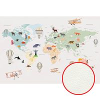 Фреска детская Ortograf Для самых маленьких 33730 Фактура флок FLK Флизелин (4*2,7) Серый/Разноцветный, Карты — фото 1, Фрески