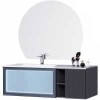 Товар: Тумба с раковиной Orans BC-9013-1200L 120 90131200L подвесная Matt Deep Ocean - фото 3 Тумба с раковиной Orans BC-9013-1200L 120 90131200L подвесная Matt Deep Ocean — фото 3, Мебель для ванной