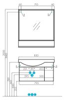 Тумба под раковину Aquaton Инди 80 1A188401ND010 подвесная Белая — фото 8, Мебель для ванной