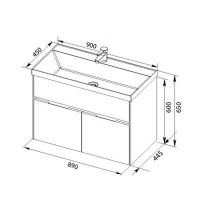 Товар: Тумба с раковиной Aquanet Латина 90 212933 подвесная Белая - фото 7 Тумба с раковиной Aquanet Латина 90 212933 подвесная Белая — фото 7, Тумбы с раковиной