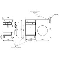 Тумба с раковиной Эстет Dallas Luxe 115 R ФР-00002299 Белая — фото 8, Тумбы с раковиной