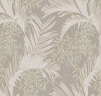 Обои Milassa Okinava Ok4 002 Флизелин (1*10,05) Серый/Бежевый, Листья — фото 1, Обои для стен