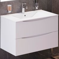 Тумба с раковиной Bond Cube 80 T01805-S05W подвесная Белая матовая — фото 1, Тумбы с раковиной