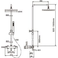 Товар: Душевая система Berges Kalisto 3R 075022 с термостатом Черная матовая - фото 9 Душевая система Berges Kalisto 3R 075022 с термостатом Черная матовая — фото 9, Душевые стойки