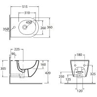 Биде Azzurra Comoda CMBIS000000MBI/(COM 500/SOSP bi)*1 подвесное Белое — фото 3, Биде