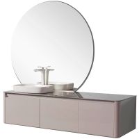 Тумба с раковиной Black&White Universe U915.1600L 160 L 9151600 подвесная Glossy light grey — фото 2, Мебель для ванной