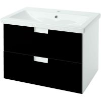 Тумба под раковину Bellezza Пегас 80 4630413270040 подвесная Черная — фото 1, Мебель для ванной