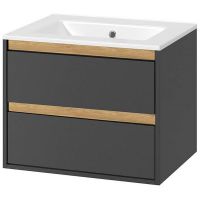 Тумба под раковину Excellent Tuto 60 MLEX.0103.600.GRBL подвесная Серый Дуб — фото 1, Мебель для ванной