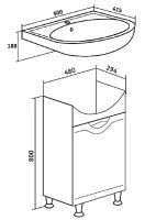 Тумба под раковину Runo Фортуна 50 00000001135 Белая — фото 5, Тумбы под раковину
