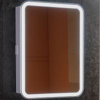 Зеркальный шкаф Silver Mirrors Фиджи Flip 60 LED-00002657 с подсветкой Белый — фото 1, Зеркальные шкафы в ванную