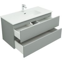 Тумба под раковину Aquanet Вега 100 329599 подвесная Мисти грин — фото 3, Тумбы под раковину