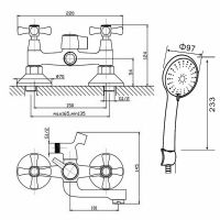 Смеситель для ванны Orange O-Classic M76-100br Бронза — фото 4, Смеситель для ванны