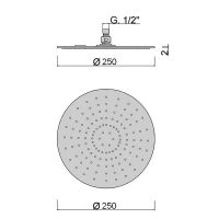 Товар: Верхний душ Giulini Futuro F1711-25XNKO Никель матовый - фото 3 Верхний душ Giulini Futuro F1711-25XNKO Никель матовый — фото 3, Душевое оборудование. Душевая программа