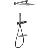 Душевая система Abber Rund AF8750NG с термостатом Никель — фото 1, Встраиваемые душевые комплекты