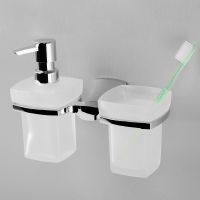 Дозатор для жидкого мыла WasserKRAFT Wern со стаканом для зубных щеток Хром арт-K-2589 — фото 2, Дозаторы