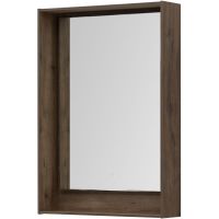 Зеркало Aquanet Милан 60 336398 с подсветкой Дуб рустикальный с сенсорным выключателем — фото 2, Зеркала в ванную комнату